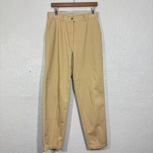 Vtg 90s LL Bean Pants 12 Tall Khaki Tan 100% Cotton Chino Retro Minimalist 0KN95